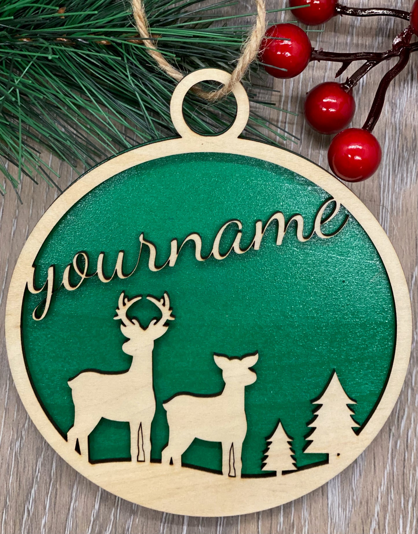 Engraved personalized Christmas ornaments