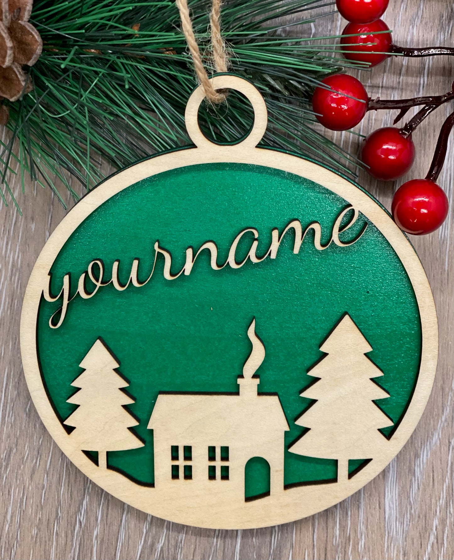 Engraved personalized Christmas ornaments