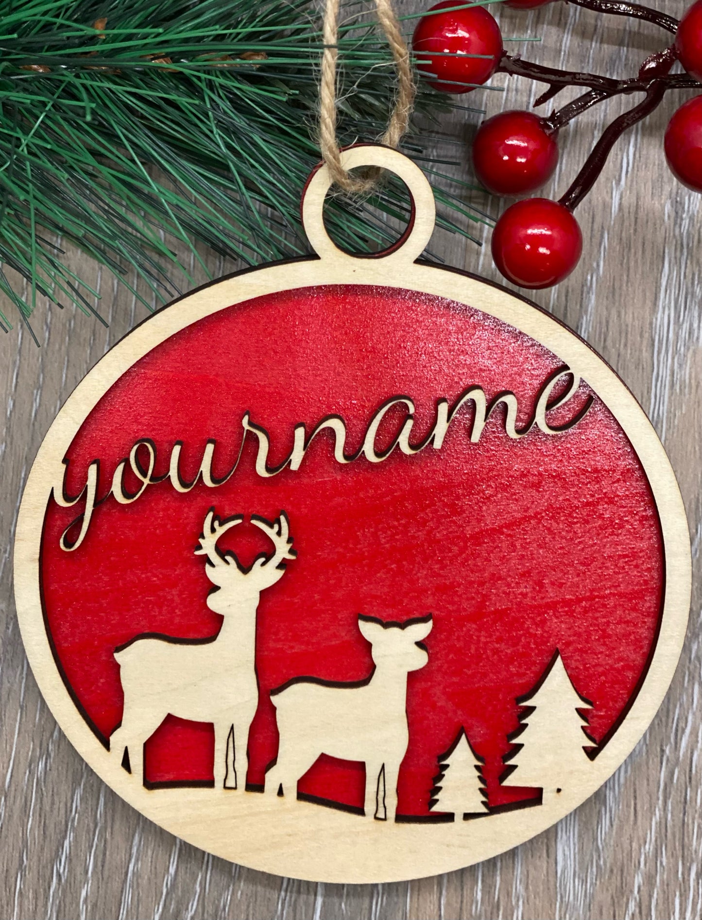 Engraved personalized Christmas ornaments