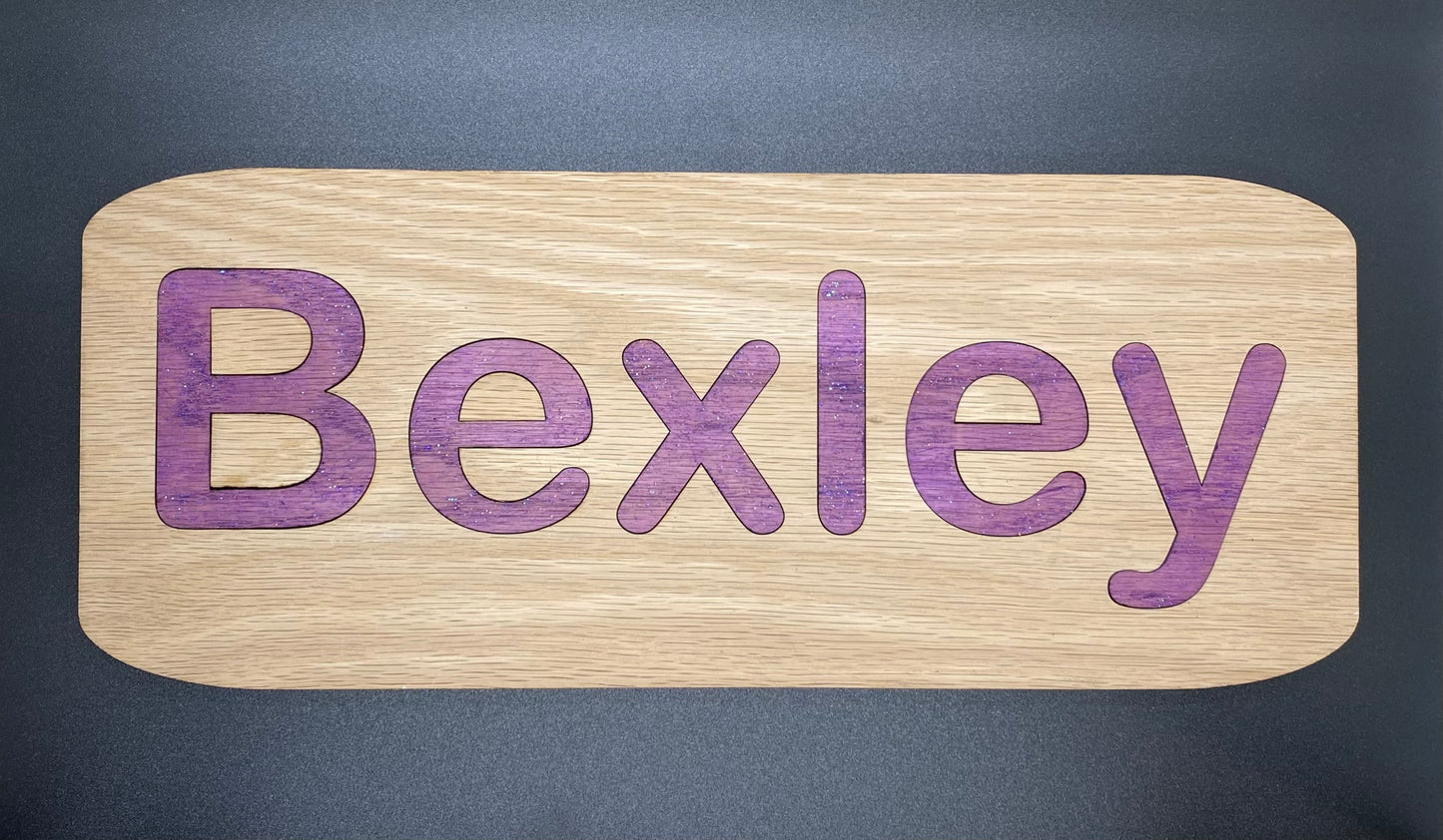 Laser engraved personalized name puzzle