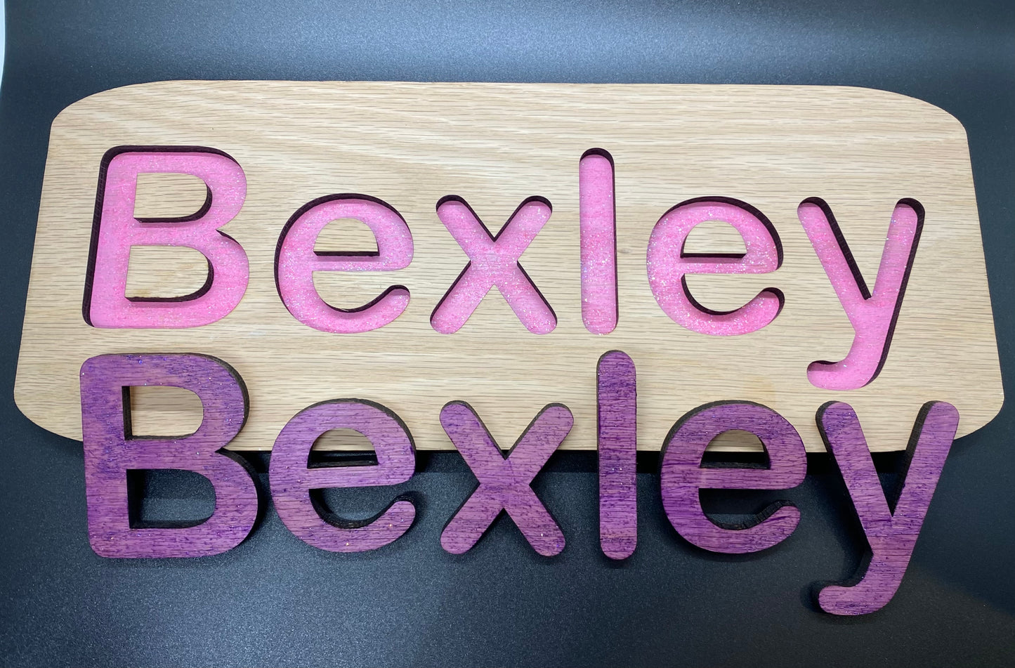 Laser engraved personalized name puzzle