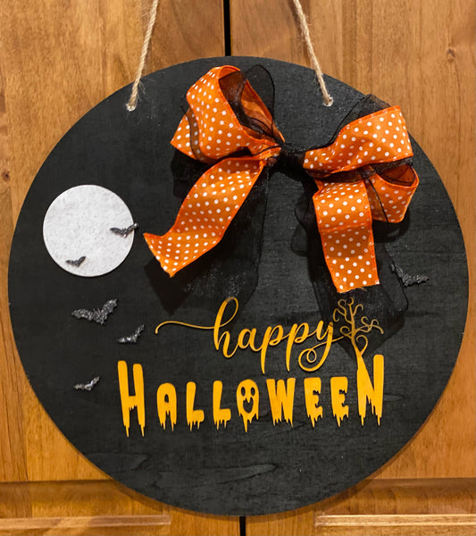 Engraved wooden Halloween decoration